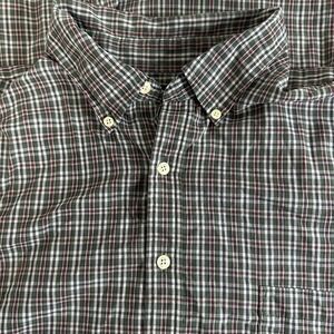 Cherokee Men's Short Sleeve‎ Green Plaid Shirt